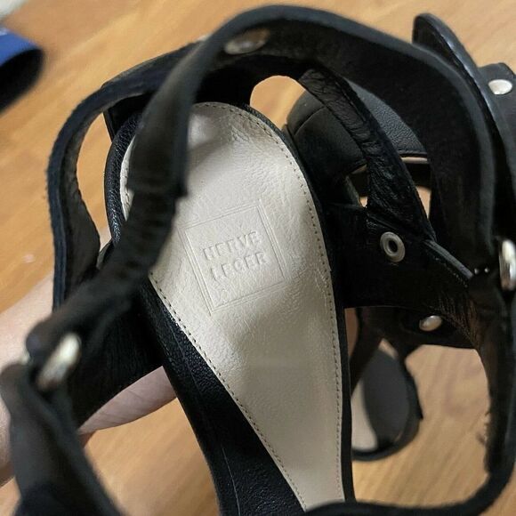 Herve Leger Hera black high heel Strappy sandals Stiletto shoes size EU 38 US 7 - Picture 6 of 9